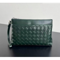 Well Crafted Bottega Veneta Mens Intrecciato Prism Pouch in Intrecciato Leather 795712 Green 2026