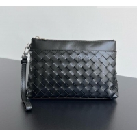 Hot Sell Cheap Bottega Veneta Men's Intrecciato Prism Pouch in Intrecciato Leather 795712 Black 2026