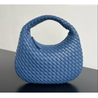 New Discount Bottega Veneta Small Veneta Hobo Bag in Intrecciato Leather 856736 Blue 2026