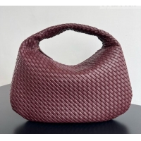 Top Grade Bottega Veneta Maxi Veneta Hobo Bag in Intrecciato Leather 856739 Burgundy 2026