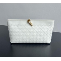 Big Discount Bottega Veneta Andiamo Boat Pouch in Intrecciato Leather 876344 White 2026