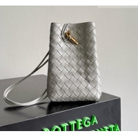 Buy Fashionable Bottega Veneta Andiamo Phone Pouch in Intrecciato Leather 843890 Grey 2026