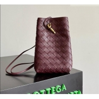 Low Cost Bottega Veneta Andiamo Phone Pouch in Intrecciato Leather 843890 Burgundy 2026