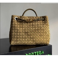 Free Shipping Bottega Veneta Medium Andiamo Bag in Intrecciato Suede BV082666 Green 2026