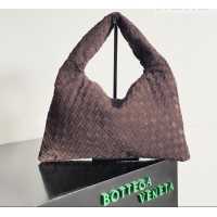 Most Popular Bottega Veneta Small Hop Hobo Bag Intrecciato Suede BV082704 Brown 2026