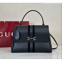 Good Discount Gucci Paparazzo Large Top Handle Bag in Calfskin & Suede 875019 Black 2026