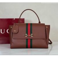 Buy Cheapest Gucci Paparazzo Large Top Handle Bag in Brown Calfskin & Web 875019 2026