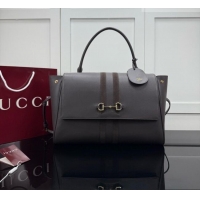 Sophisticated Gucci Paparazzo Large Top Handle Bag in Dark Brown Calfskin & Suede 875019 2026