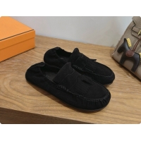 Luxurious Hermes Nod Loafer in Suede H091574 Black 2026