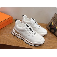 Shop Duplicate Hermes Men's Calfskin Sneakers H091578 White 2026