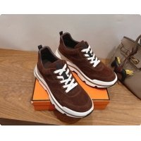Purchase Hermes Men's Suede Sneakers H091607 Brown 03 2026