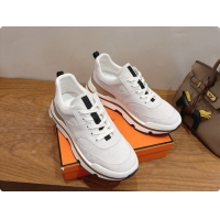 Luxury Hermes Men's Suede Sneakers H091609 White 2026