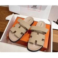 Low Price Hermes Chypre Flat Sandals in Smooth Calfskin H091616 Beige 2026