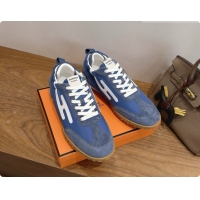 Best Product Hermes Jet Sneaker in Suede & Fabric H091619 Blue 2026