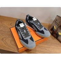 Good Looking Hermes Jet Sneaker in Suede & Calfskin H091625 Black/Grey 2026