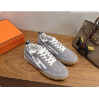 Most Popular Hermes Jet Sneaker in Suede & Fabric H091628 Grey 2026