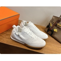 Luxury Hermes Jet Sneaker in Suede H091633 White 2026