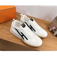 Super Quality Hermes Jet Sneaker in Suede & Calfskin H091635 White/Black 2026