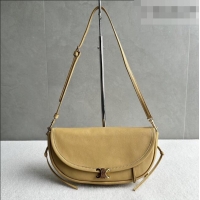 Discount Celine Halfmoon Soft Triomphe Small Bag in Supple Shiny Lambskin 103778 Sand Yellow 2026