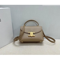 Inexpensive Celine Teen Nino Bag in Grained Supple Calfskin 118113 Smoked Brown 2026