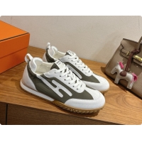 Top Grade Hermes Jet Sneaker in Suede & Fabric H091641 Dark Green 2026