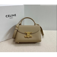 Big Discount Celine Teen Nino Bag in Grained Supple Calfskin 118113 Cappuccino 2026
