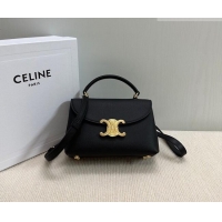 Promotional Celine Teen Nino Bag in Grained Supple Calfskin 118113 Black 2026