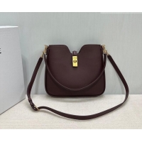 Top Grade Celine Small Camille16 Soft Bag in Smooth Calfskin 120693 Dark Burgundy 2025