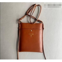 Unique Grade Celine Sharp Pouch Bag in Smooth Lambskin Leather 10P812 Tan Brown 2026