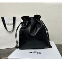 Top Design Celine Small Crystal Pouch Bag in Lambskin Leather 123662 Black 2026