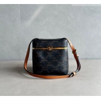 Luxury Discount Celine Cube Mini Bag in Triomphe Canvas 124232 2026