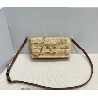 New Design Celine Multipochette Chain Bag in Raffia Straw 10M432 2026