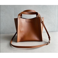 Unique Grade Celine Small Cube Tote bag in Supple Calfskin Leather 124182 Tan Brown 2026
