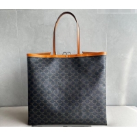 Top Grade Celine Big Flat Shopper Bag in Triomphe Canvas and Calfskin 123842 2026