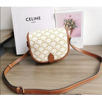 New Fashion Celine Folco Mini Bag in Triomphe Canvas 191502 White 2026