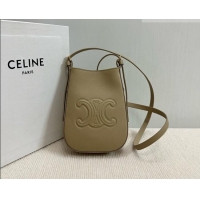 Top Design Celine Héloïse Cell Phone Pouch in Soft Calfskin 10M753 Khaki 2026