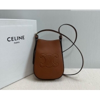 Buy Inexpensive Celine Héloïse Cell Phone Pouch in Soft Calfskin 10M753 Brown 2026