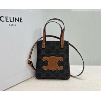 Top Quality Celine Cabas Triomphe Canvas Mini Tote 10N042 Brown 2026