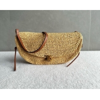 Grade Design Celine Little Halfmoon Soft Triomphe Bag in Raffia L10373 Beige 2026