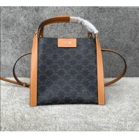 Top Quality Celine Small Cube Bag in Triomphe Canvas 124182 C090459 Brown 2026