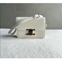 Low Price Celine Teen Triomphe Bag in Shiny Calfskin 188424 White/Black 2026