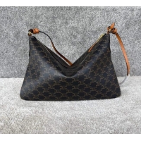 Top Design Celine Duo in Triomphe Canvas and Natual Calfskin L105T3 Brown 2026