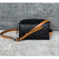 Best Price Celine Take Away Crossbody Bag in Triomphe Canvas and Natual Calfskin L10033 Brown 2026