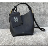 Grade Quality Celine Mini Hobo Bag in Smooth Calfskin L10133 Black 2026