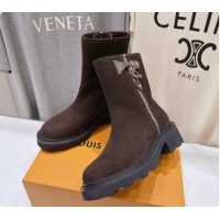 Low Cost Louis Vuitton LV Beaubourg Ankle Boot in Brown Suede LV091732 2026