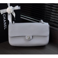 Good Product Chanel Small Maxi Flap Bag in Grained Calfskin AS6231 Light Grey/Silver 2026