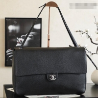 Best Price Chanel Large Maxi Flap Bag in Grained Calfskin AS6233 Black/Silver 2026