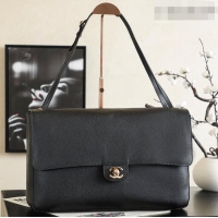 Luxury Cheap Chanel Large Maxi Flap Bag in Grained Calfskin AS6233 Black/Gold 2026