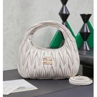 Pretty Style Miu Miu Wander Matelasse Nappa Leather Hobo Mini bag 5BC125 White 2026