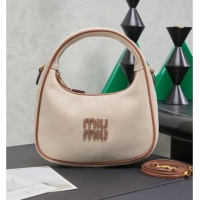 Good Cheapest Miu Miu Wander Fabric Hobo Mini bag 5BC125 Apricot 2026